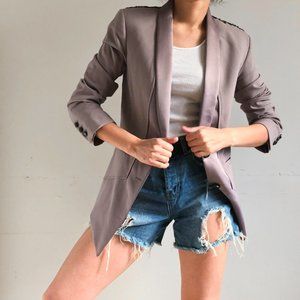Grey tuxedo style blazer/ grey spike detail blazer